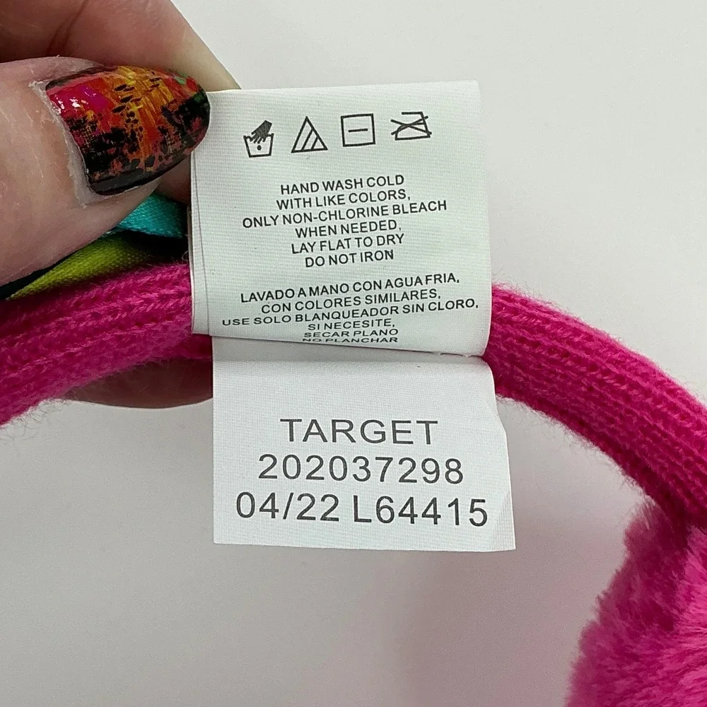 JoJo Siwa Pink Earmuffs Girls One Size Rainbow Bow Faux Fur JJFE2371TG